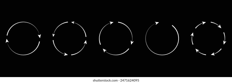 Set of Refresh and reload arrow icon collection. Sync arrows set. Vector illustration.