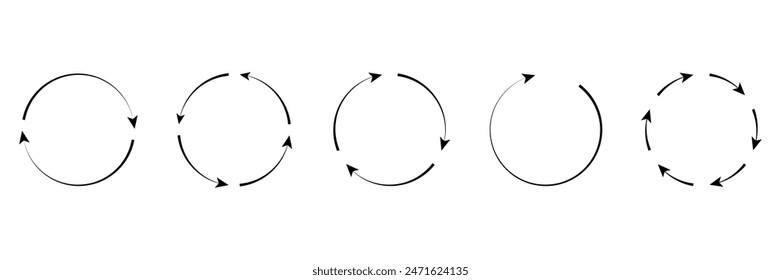 Set of Refresh and reload arrow icon collection. Sync arrows set. Vector illustration.