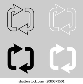 Set of Refresh Vector Icon. Refresh icon in trendy flat style. Refresh icon image, Refresh icon illustration isolated on gray background