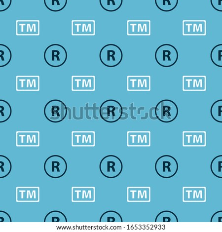 Set Registered Trademark and Trademark on seamless pattern. Vector