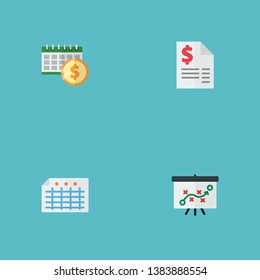Set of registration icons flat style symbols with dividends, file, tax and other icons for your web mobile app logo design.