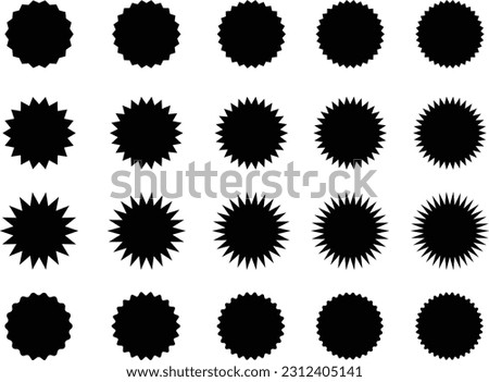 
Set of Regular Jagged Circular Silhouettes Stock foto © 