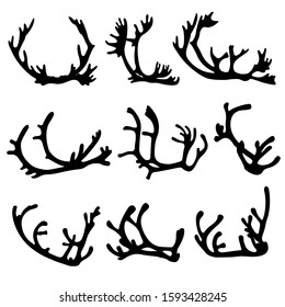 Set Reindeer Antlers Vector Illustration Stock Vector (Royalty Free ...