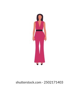 set of relaxed women's poses in pink clothes set