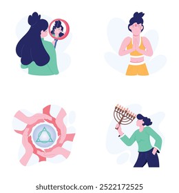 Set of Religion and Faith Flat Illustrations 

