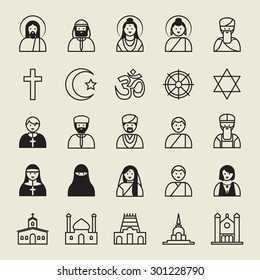 Set of Religion icon.