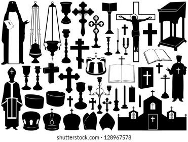 Set of religious elements