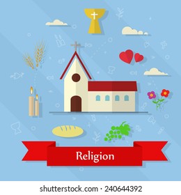 Set of religious elements. vector