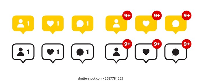 Set of reminder message icons
