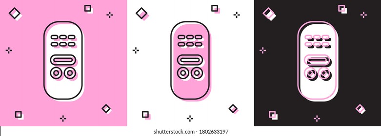 Set Remote control icon isolated on pink and white, black background. Vector.