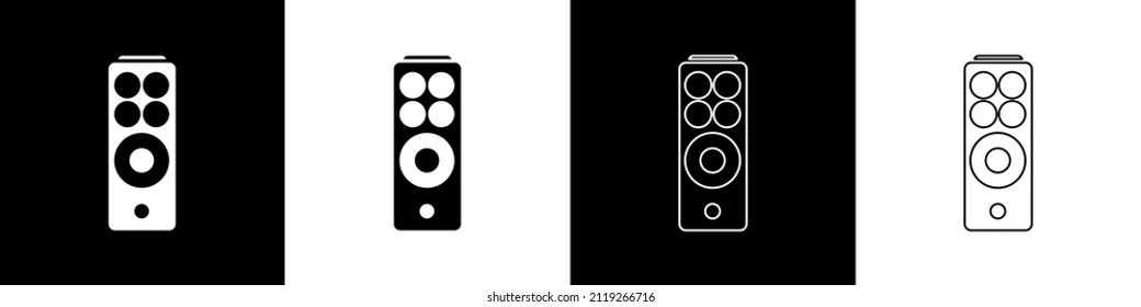 Set Remote control icon isolated on black and white background.  Vector Illustration