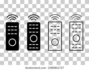 Set of Remote tv device icon, media television sign, web digital vector illustration .