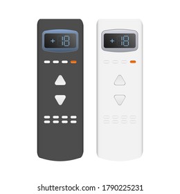 A set of remotes from the air conditioner 3d. Realistic vector remote control. Isolated on white