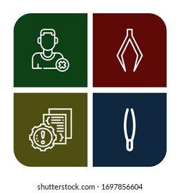 Set of remove icons. Such as Remove friend, Tweezers, Error , remove icons