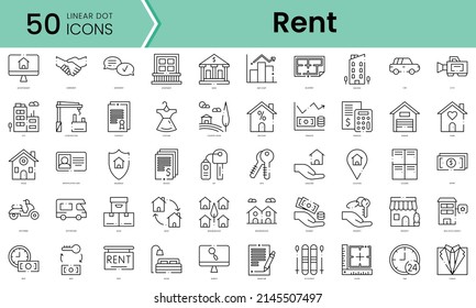 Set of rent icons. Line art style icons bundle. vector illustration