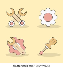 A set of repair tool icon vectors Ico tool symbol isolated