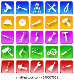 Set of repair and tools vector icons.