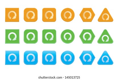 set of repeat icons of different shape