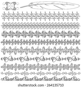 Set of repeating borders. Could be used as divider, frame, etc
