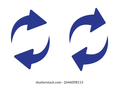 Um conjunto de ícones de substituição e atualização. Conjunto de ícones de transferência. Símbolo de troca. Conceito de transferência, troca, troca, rotação, inversão. Circular. Ícone de seta. reciclando recorrência, renovação, Exchange. Atualizar. ícone Atualizar