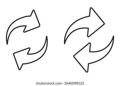 A set of replace, refresh icons. Transfer icon set. Exchange symbol. Transfer, swap, exchange, spin, flip concept. Circular. Arrow icon. recycling recurrence, renewal, Exchange. Update. Refresh icon