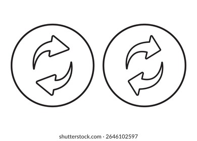 A set of replace, refresh icons. Transfer icon set. Exchange symbol. Transfer, swap, exchange, spin, flip concept. Circular. Arrow icon. recycling recurrence, renewal, Exchange. Update. Refresh icon.