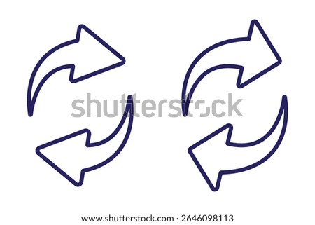 A set of replace, refresh icons. Transfer icon set. Exchange symbol. Transfer, swap, exchange, spin, flip concept. Circular. Arrow icon. recycling recurrence, renewal, Exchange. Update. Refresh icon