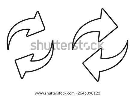 A set of replace, refresh icons. Transfer icon set. Exchange symbol. Transfer, swap, exchange, spin, flip concept. Circular. Arrow icon. recycling recurrence, renewal, Exchange. Update. Refresh icon