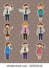 set of reporter people stickers