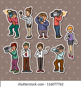 set of reporter people stickers