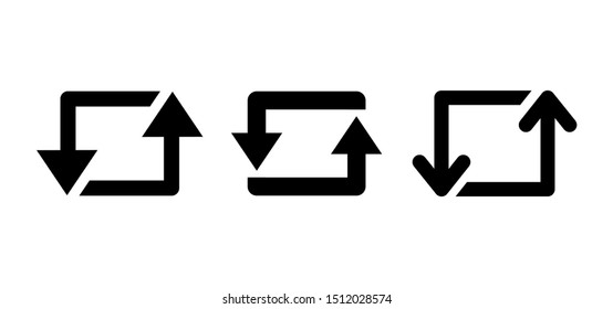 Set of re-post vector icons. Share sign. Refresh symbol.