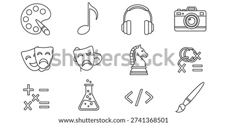 Set of representing music technology and science