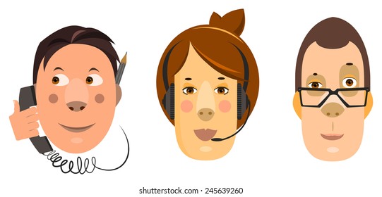 The set represents three types of office workers