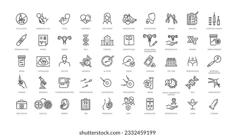 Set of reproductive health icons