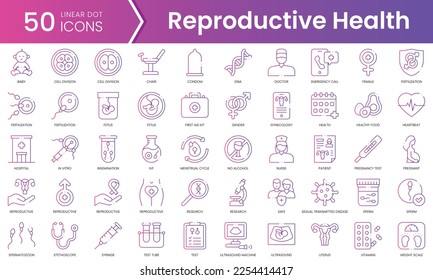 Set of reproductive health icons. Gradient style icon bundle. Vector Illustration