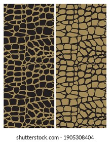 Set of reptile skin seamless pattern. Animal print background. 