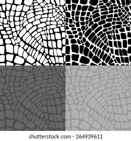 Set of reptile skin seamless patterns 