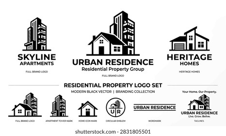 Set of residential property logos