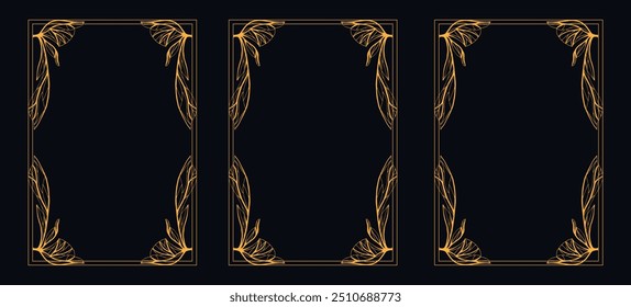 Set of Resizable Decorative Frames, Calligraphic frames, floral rectangular frame, Borders corners ornate frames for certificate floral classic vector designs collection, wedding card design