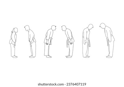 Set Respect and honor each other before and after sports competitions between women and men. karate silhouette vector. Boxing and competition silhouettes vector image,