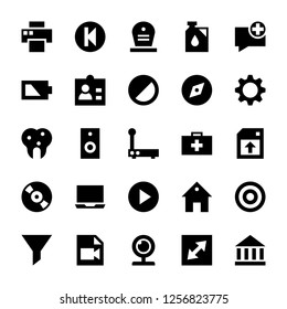 Set of responsive user interface icons in a solid vector style is right here to represent a huge variety of user interface visuals.  