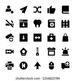 Set of responsive user interface icons in a solid vector style is right here to represent a huge variety of user interface visuals.  