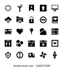 
Set of responsive user interface icons in a solid vector style is right here to represent a huge variety of user interface visuals.  