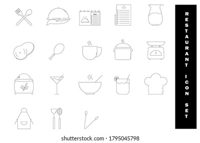 Set of restaurant, cafe, or food icon.