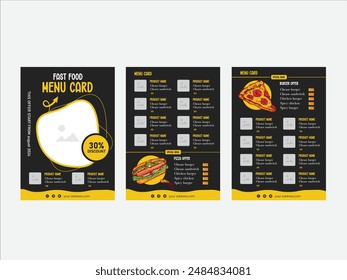 Set of Restaurant flyer vector template design with modern look usable for advertising company and restaurant A4  size with eye-catchy color combination