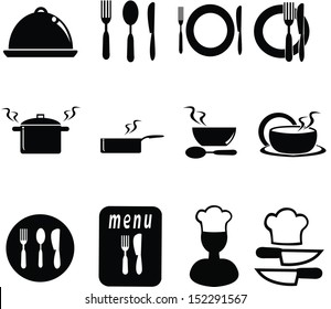 set of restaurant  icons