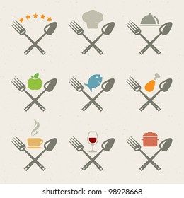 Set of restaurant icons