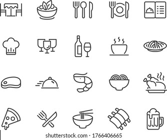 set of restaurant icons, food, menu, drinks