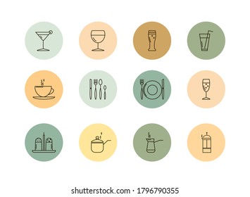 Set of restaurant icons isolated on white. Vector illustration