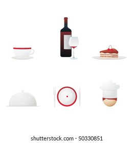 Set of restaurant icons - vector illustration